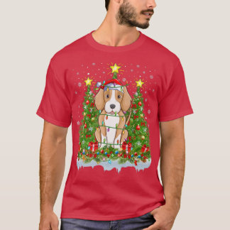 Camiseta Foound Dog Xmas Lights Papais noeis Foound Christm