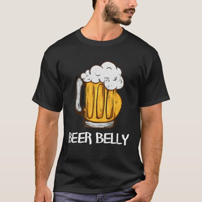 Camiseta for Beer Drinkers  BEER BELLY Joke Pun Graphic (Frente)
