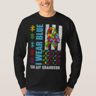Camiseta For Grandson Puzzle Flag Special Autism Awareness