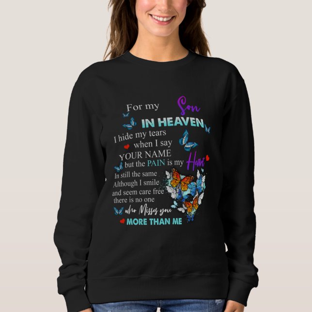 Camiseta For My Son In Heaven Poem For Parents Missed Their (Frente)