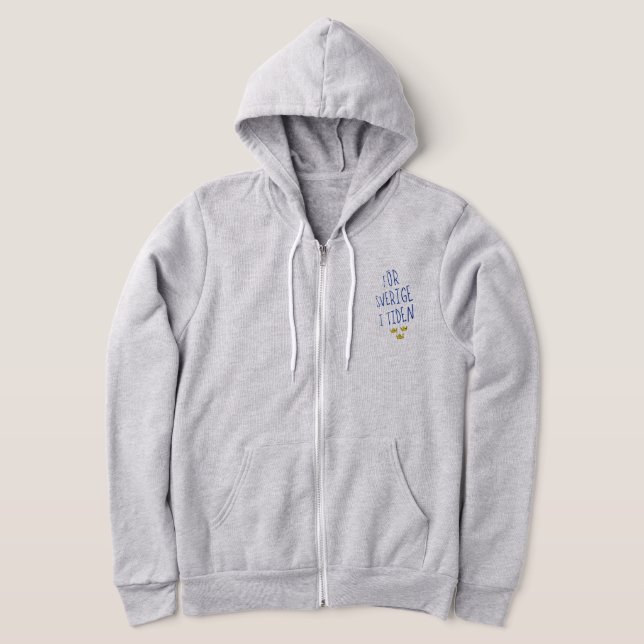 Camiseta För Sverige i Tiden Zip Hoodie, Motto Suecia (Postura )