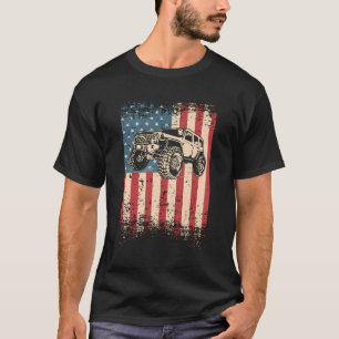 Camiseta Fora da Estrada Americana Bandeira 4X4