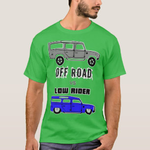 Camiseta fora da estrada vs. cavaleiro baixo