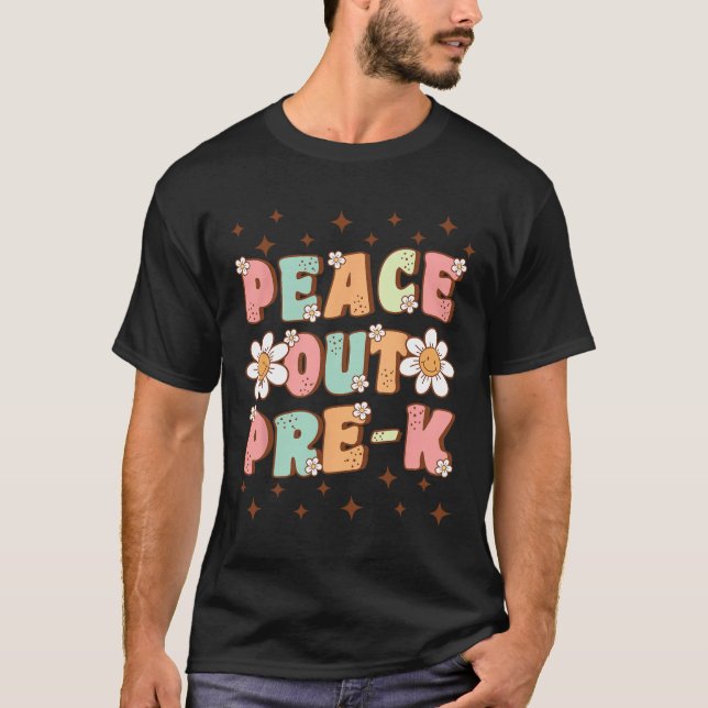 Camiseta Fora Da Groovy Pré-k, Cute No Último Dia De Pós-Gr (Frente)