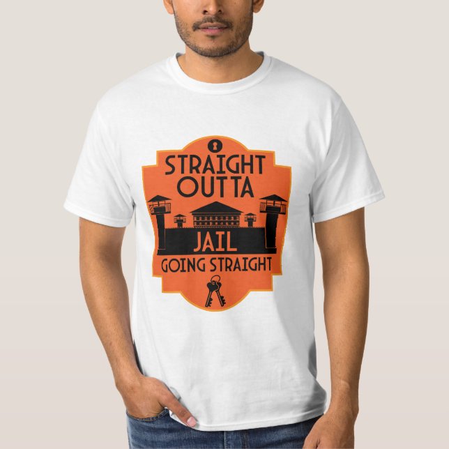 Camiseta Fora Da Prisão Libertar Presente Dois Tons De Café (Frente)
