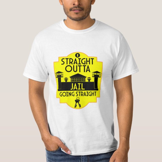 Camiseta Fora Da Prisão Libertar Presente Dois Tons De Café (Frente)