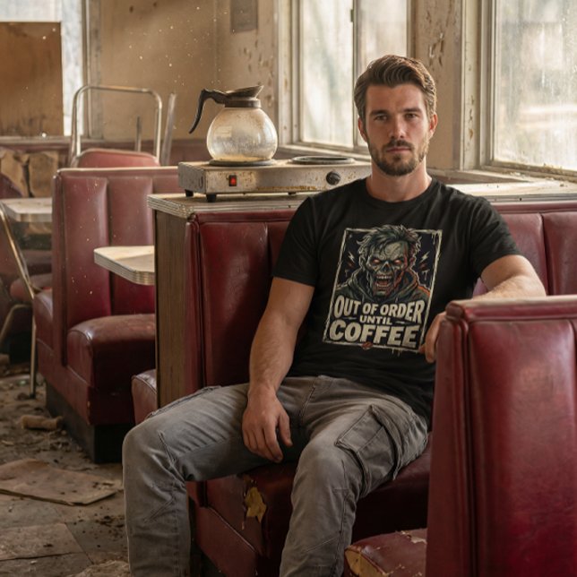 Camiseta Fora de Ordem Até o Zumbi do Café Design (Criador carregado)