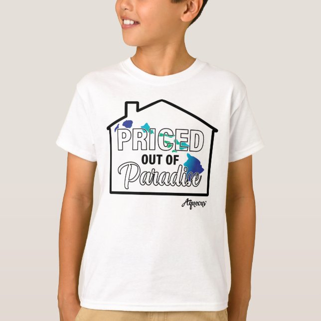 Camiseta Fora de Paraíso com Preço [Blk/Blue] (Frente)