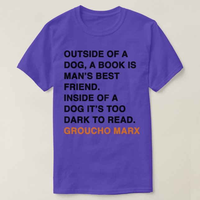 CAMISETA FORA DE UM CACHORRO UM LIVRO É O MELHOR AMIGO (Frente do Design)