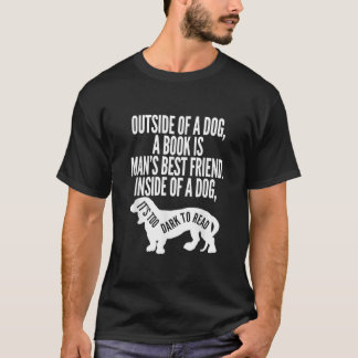 Camiseta Fora de um Cachorro Um Livro é o melhor amigo do H