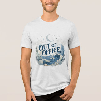 Camiseta Fora do Escritório Ondas do Oceano Costeiro Vintag