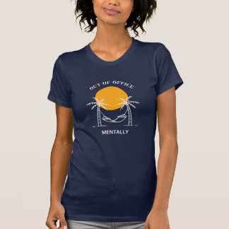 Camiseta Fora Do Escritório, Palm Tree Beach
