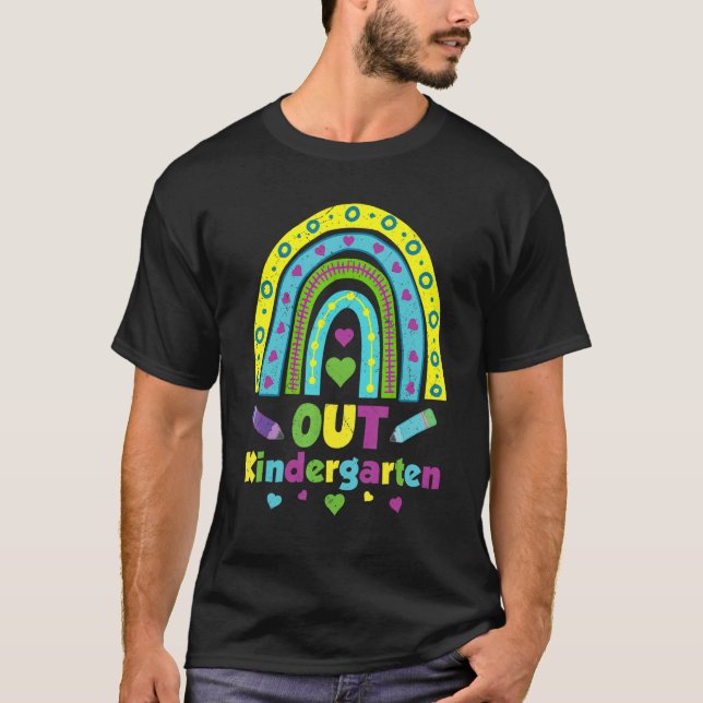 Camiseta Fora do jardim de infância Boho Arco-Íris da Paz K (Frente)