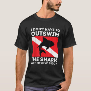 Camiseta Fora Do Meu Mergulho Buddy Funny Shark Scuba Divin
