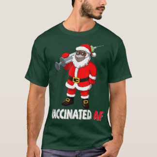 Camiseta Fora Do Papai Noel Afro-Americano AF Vacinado Em M