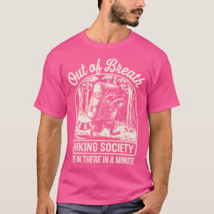 Camiseta Fora Do Respiro, O Funny Raccoon Hiker Da Sociedad