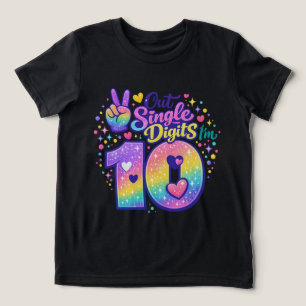 Camiseta Fora dos Dígitos Únicos Estou com 10 Aniversário
