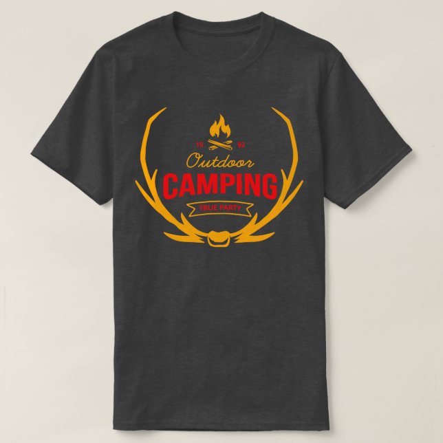 Camiseta fora ou acampamento (Frente do Design)