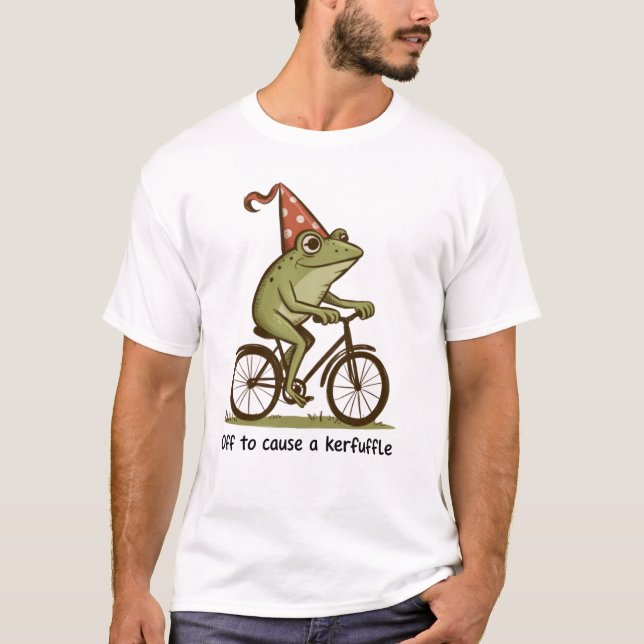 Camiseta Fora para Causar um Alvoroço Sapo Sarcástico Engra (Frente)