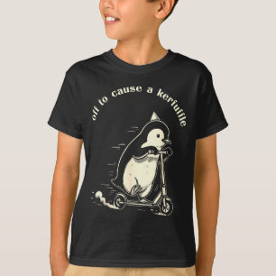 Camiseta Fora para causar um tumulto pinguim engraçado fofo