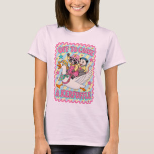 Camiseta Fora para Causar uma Confusão Ganso Bobo Guaxinim