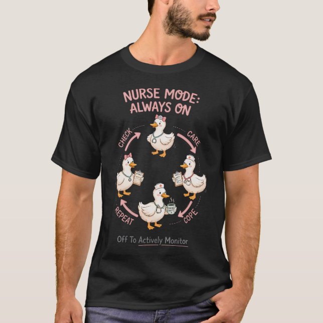 Camiseta Fora Para Dia De Teste De Enfermeira Ativamente Mo (Frente)