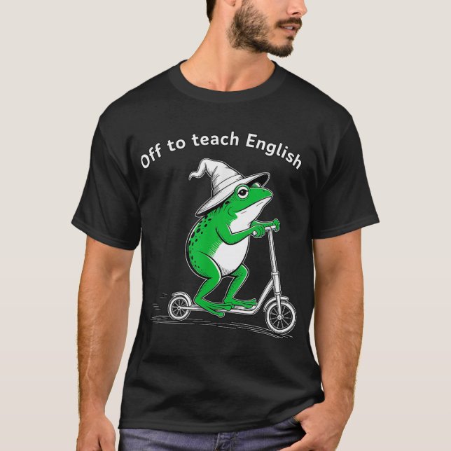 Camiseta Fora Para Ensinar Professor De Esl De Sapo Inglês (Frente)