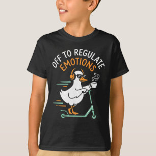 Camiseta Fora Para Regular Emoções Patinete Ganso Engraçado