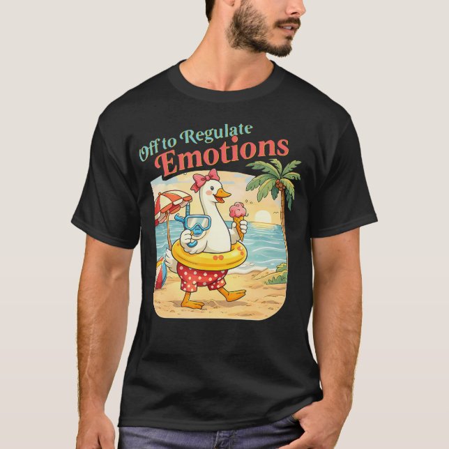 Camiseta Fora Para Regular Emoções Sel de Ganso de Praia Fo (Frente)