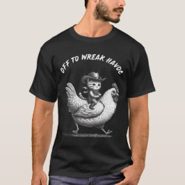 Camiseta Fora Para Wreak Havoc: Cowboy De Gato Engraçado