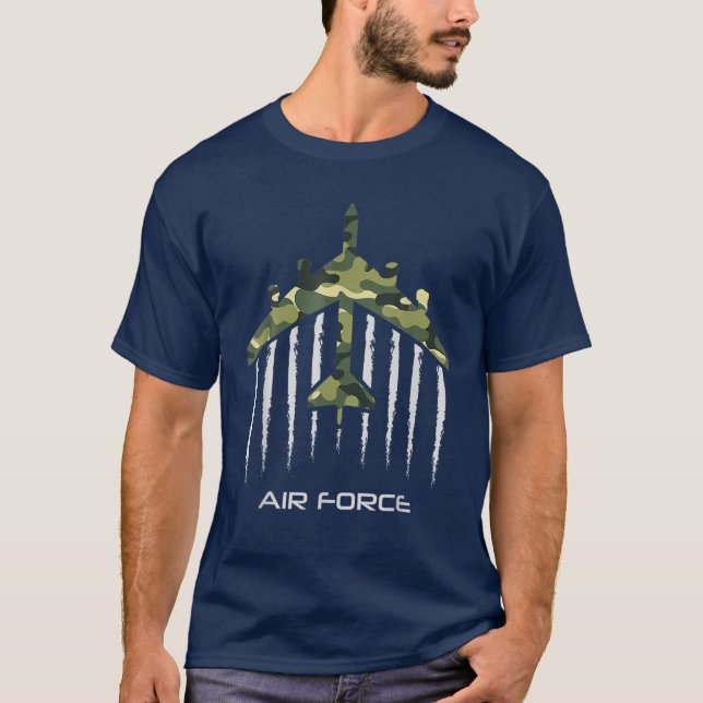 Camiseta Força Aérea B-52 Bombardeiro Americano Flag Vetera (Frente)