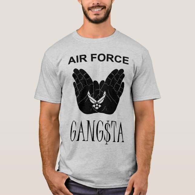 Camiseta Força aérea cinzenta Gangsta (Frente)
