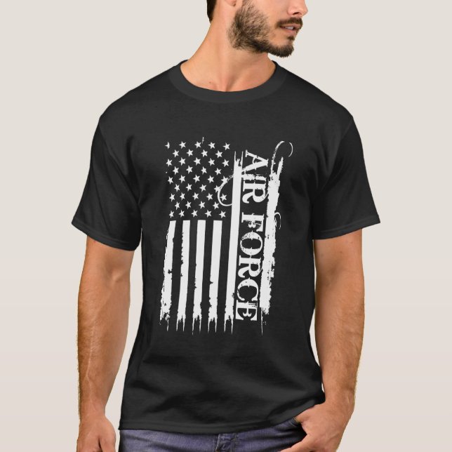 Camiseta Força Aérea Estados Unidos se afundaram com bandei (Frente)