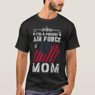 Camiseta Força Aérea Orgulhosa Mãe Família Militar da Força