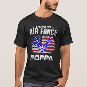 Camiseta Força Aérea Orgulhosa Poppa Com Bandeira Americana