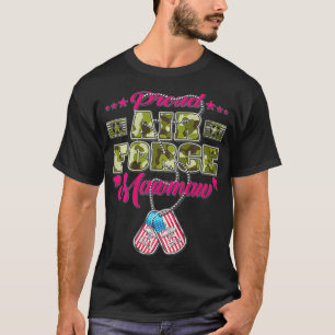 Camiseta Força Aérea Ororgulhosa Mawmaw Camo EUA Flag Dog T