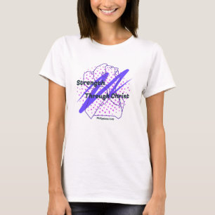 Camiseta Força através do Cristo   Christian Athletes   Wom