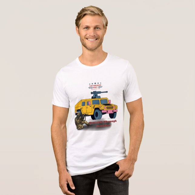 Camiseta Força através do sacrifício branco (Frente Completa)