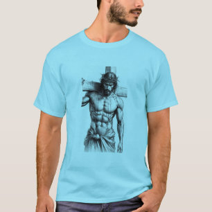 Camiseta Força de Crucificação - Jesus Carregando a Cruz