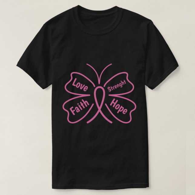 Camiseta Força do Amor Fé Esperança que a consciência Melan (Frente do Design)