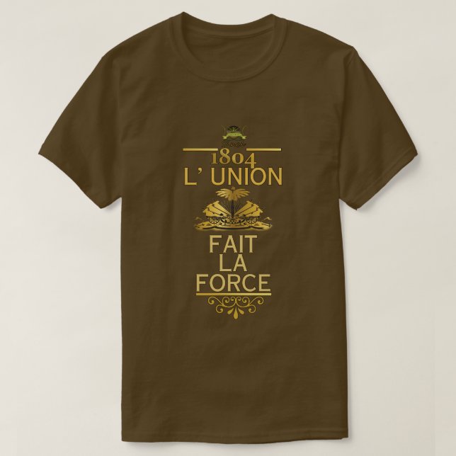 CAMISETA FORÇA DO LA DA UNIÃO FAIT DE L (OURO) (Frente do Design)