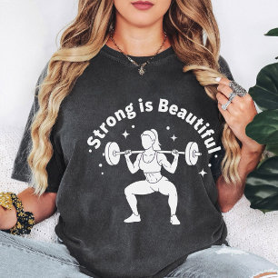 Camiseta Força é Bonito Levantamento de Peso Desenho Gráfic