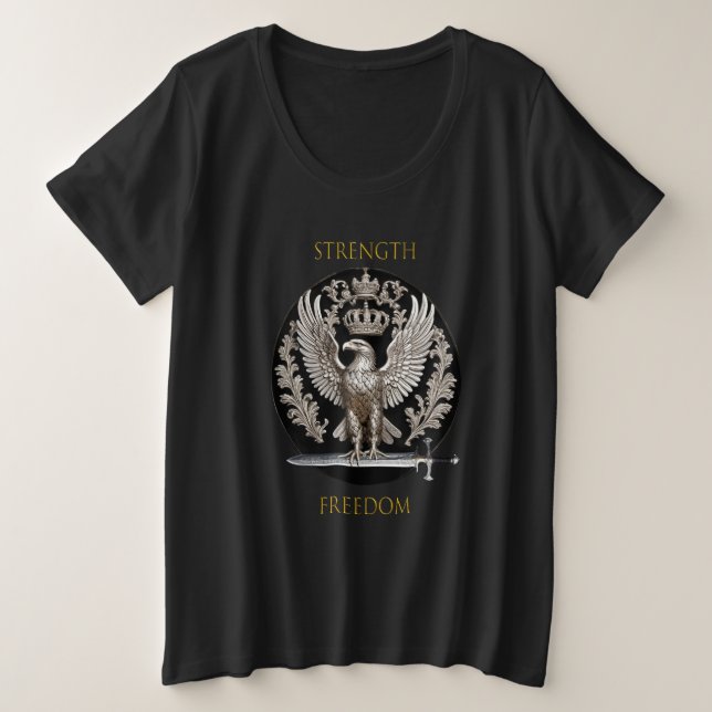 Camiseta Força e liberdade da águia (Frente do Design)