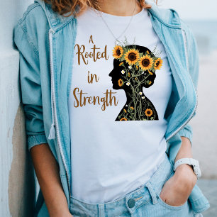 Camiseta Força enraizada Mãe - Arte de Silhuette florescent