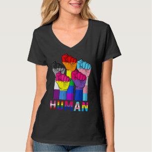 Camiseta Força Humana Fist Lgbt Gay Lésbica Prid Transgêner