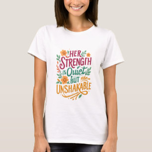 Camiseta Força Inabalável – Citação Empoderadora para Mulhe