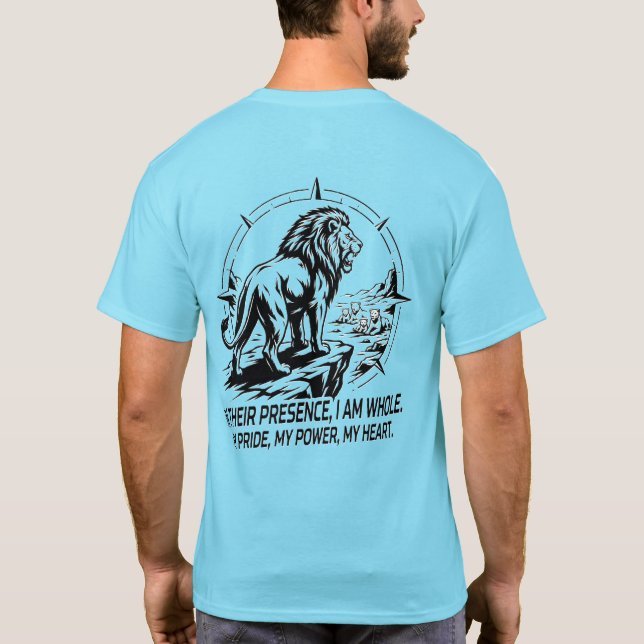 Camiseta Força Orgulho Leão Unidade Família Poder Destemido (Verso)
