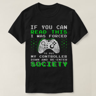 Camiseta Forçado a Pausar Arte de Controle de Jogo Divertid