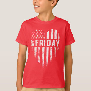Camiseta Forças armadas afligidas sexta-feira vermelhas do