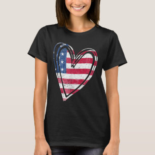 Camiseta Forças Armadas Patrióticas Americanas do Coração d